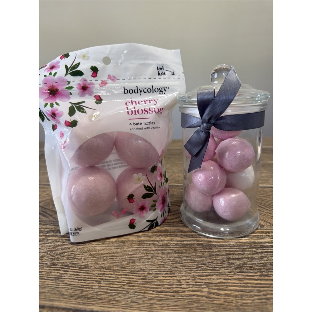 Bodycology Bath Fizzies, Cherry Blossom Enriched with Vitamin E, New Set